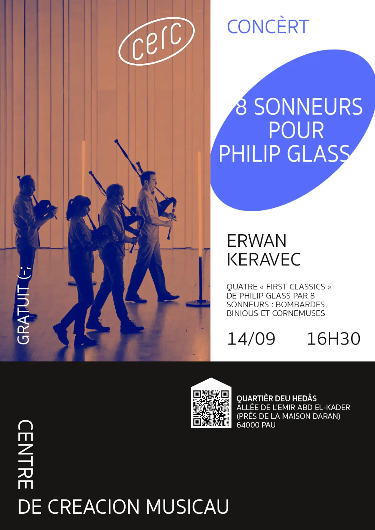 8 sonneurs pour Philipp Glass - Erwan Keravec - CERC
