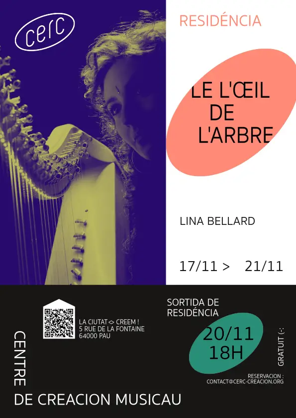Affiche sortie de résidence Lina Bellard - CERC